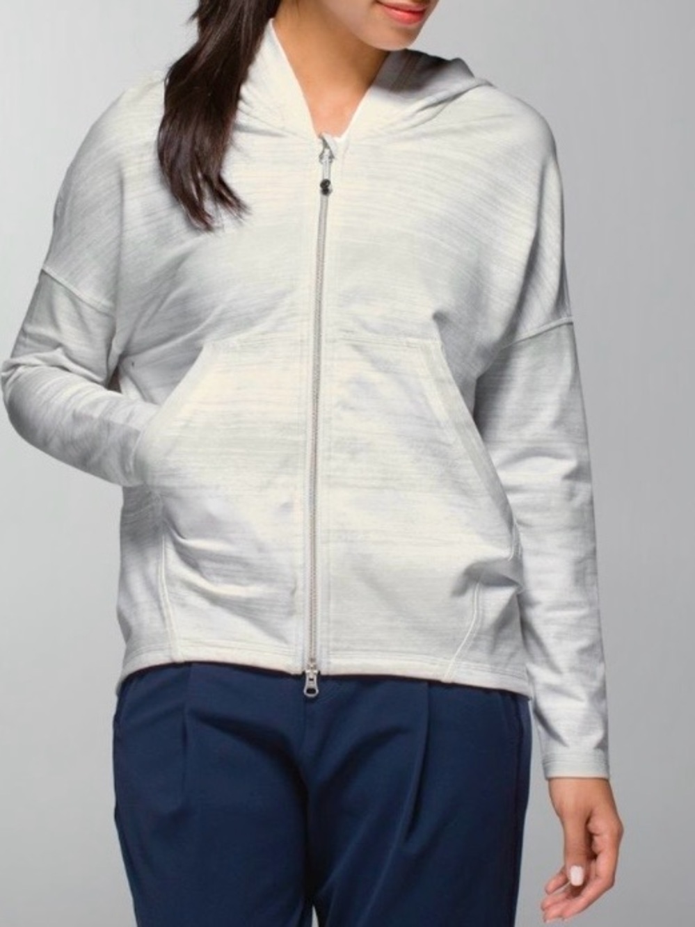 LULULEMON Hold Your Om Hoodie in Righteous Stripe White sz 2